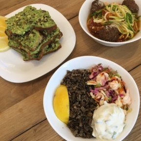 Gluten-free zoodles and avocado toast from Springbone Kitchen